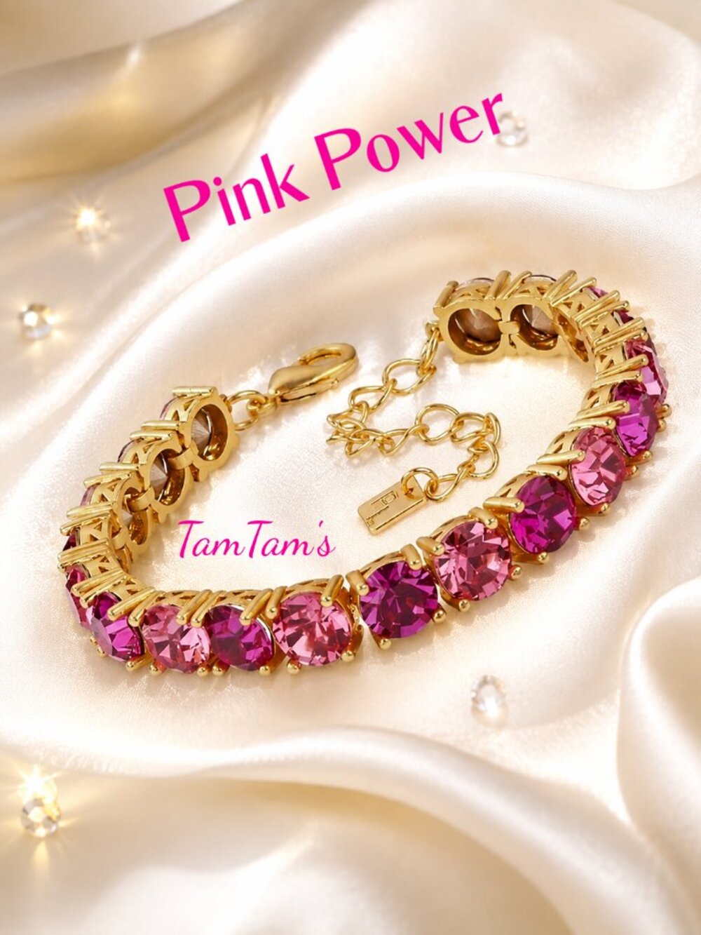 Park Lane Pink Power Tennis Impression Bracelet